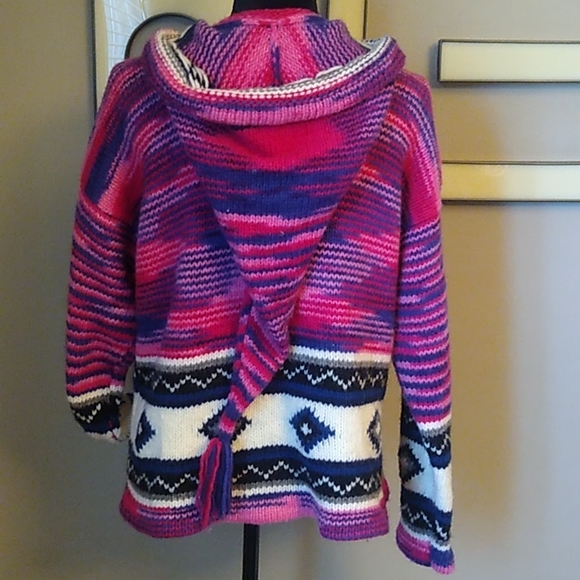 Tribal Wool Hoodie Sweater - Picture 5 of 13